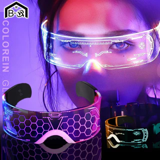 BHQ แว่นตา LED เรืองแสงในที่มืด ไฟกระพริบ 7 สี Led Visor Glasses สำหรับงานปาร์ตี้ สงกรานต์ คอนเสิร์ต