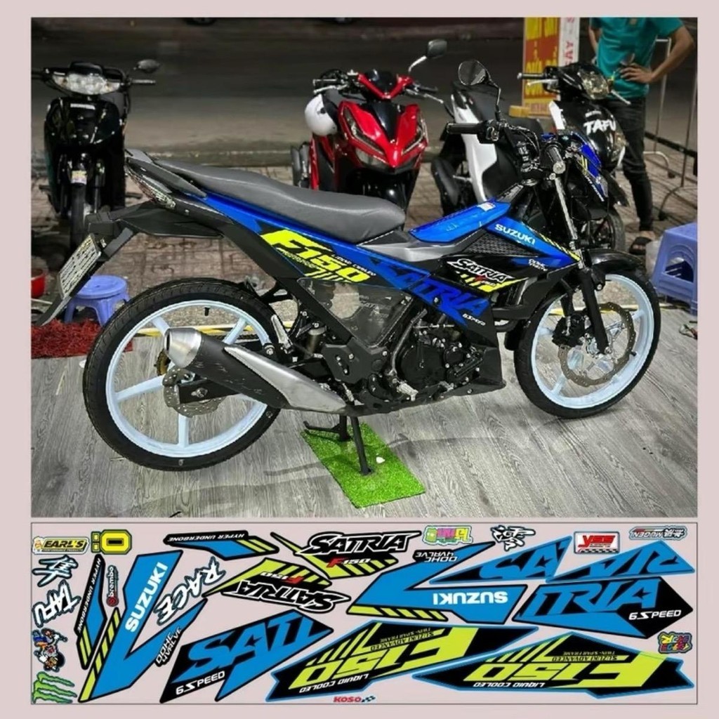 [VN] Satria F150 raider Fi รุ่นแสตมป์ถอดได้ สติ๊กเกอร์ 3 ชั้นวัสดุ Green Decal