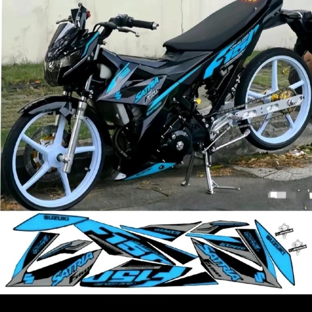[VN] Satria F150 Raider Fi 150 รุ่นแสตมป์ถอดได้ สีน้ําเงินเข้ม - วัสดุรูปลอกสติ๊กเกอร์ 3 ชั้น
