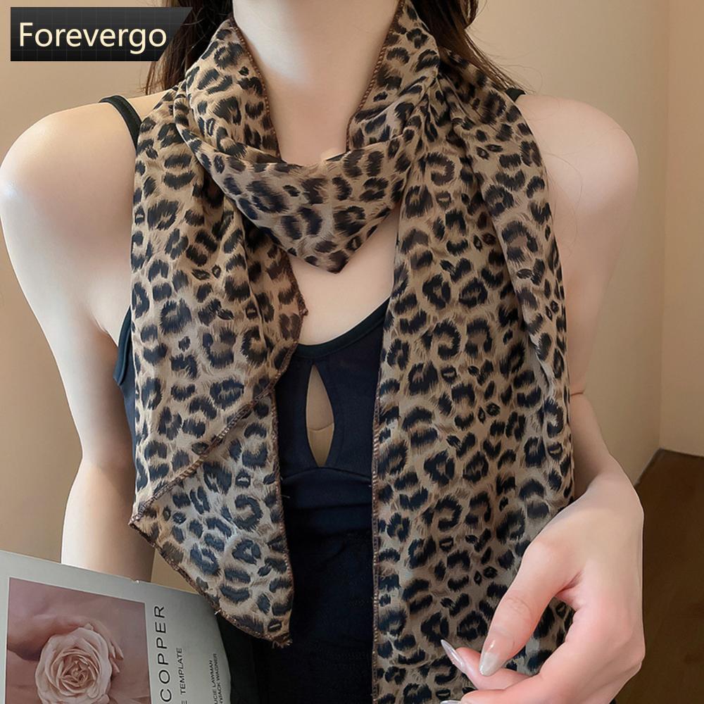 FVG เสือดาวพิมพ์ Polka Dot ผ้าพันคอซาติน Boho มัลติฟังก์ชั่ผม Band Head Wrap เข็มขัดคออุปกรณ์เสริมสํ