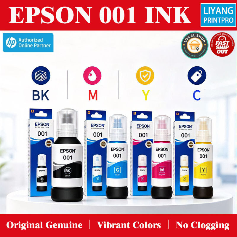 Epson 001 หมึกเดิมสําหรับ L6270 L4260 L4160 L4266 L6290 L4360 L4366 L14150 L6170 พิมพ์หมึก