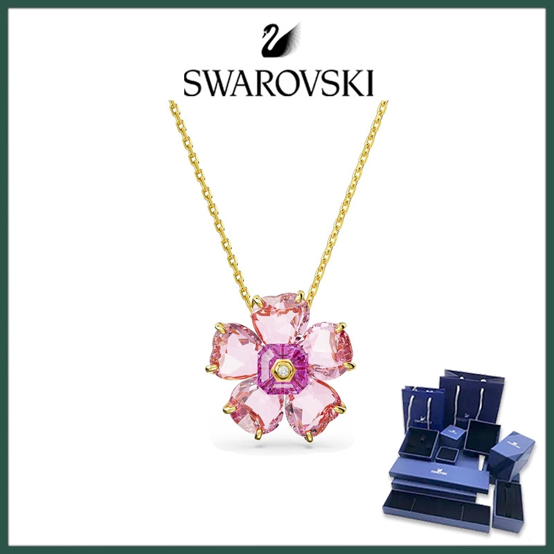 Swarovski FLOOREE สร้อยคอหญิงรูปดอกไม้ Niche Light ของขวัญวันเกิดหรูหรา 5KFN