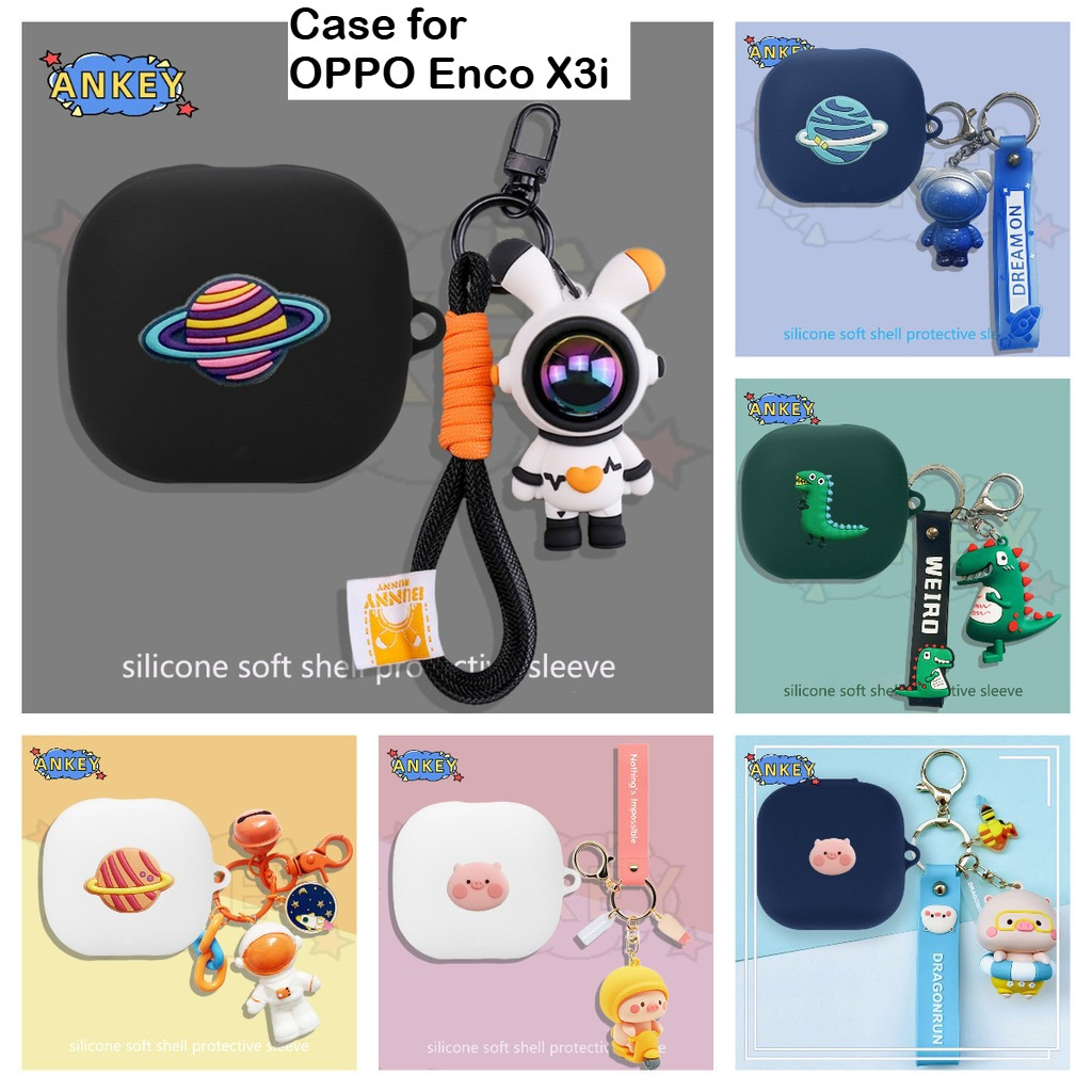 Case for OPPO Enco X3i Protective Silicone Cute Astronaut Pendant Cartoon Covers for OPPO Enco X3i B