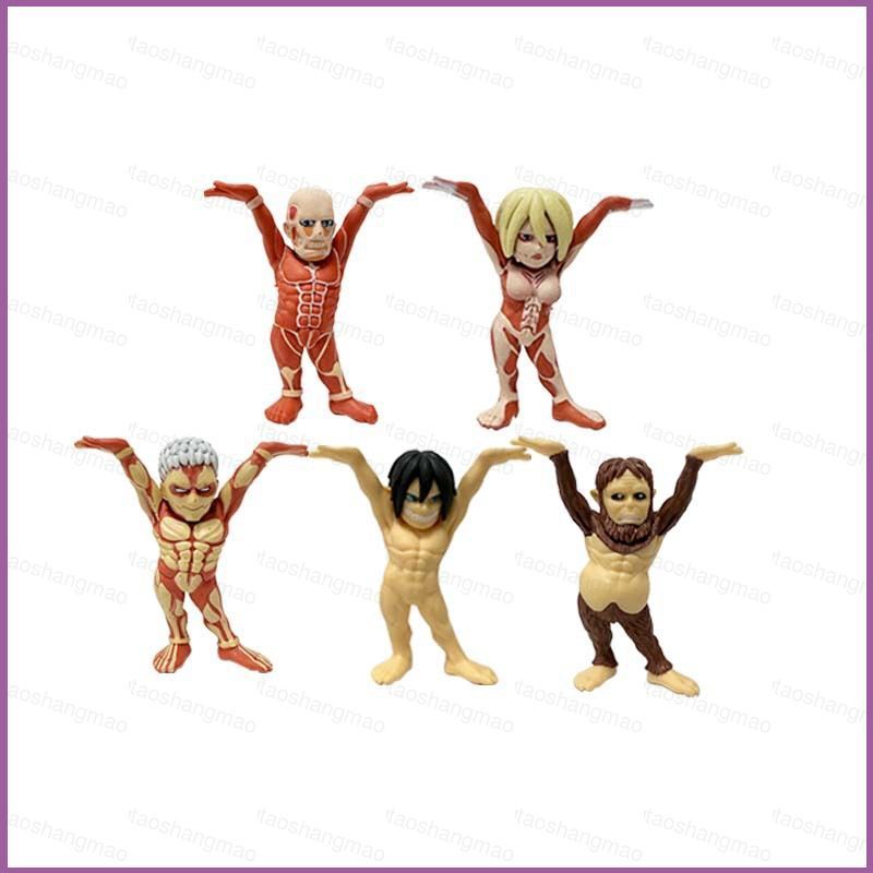 YT3 5pcs Attack On Titan Action Figure รุ่น Q Armored Titan Colossal Titan หญิง Titan Beast Titan ขอ