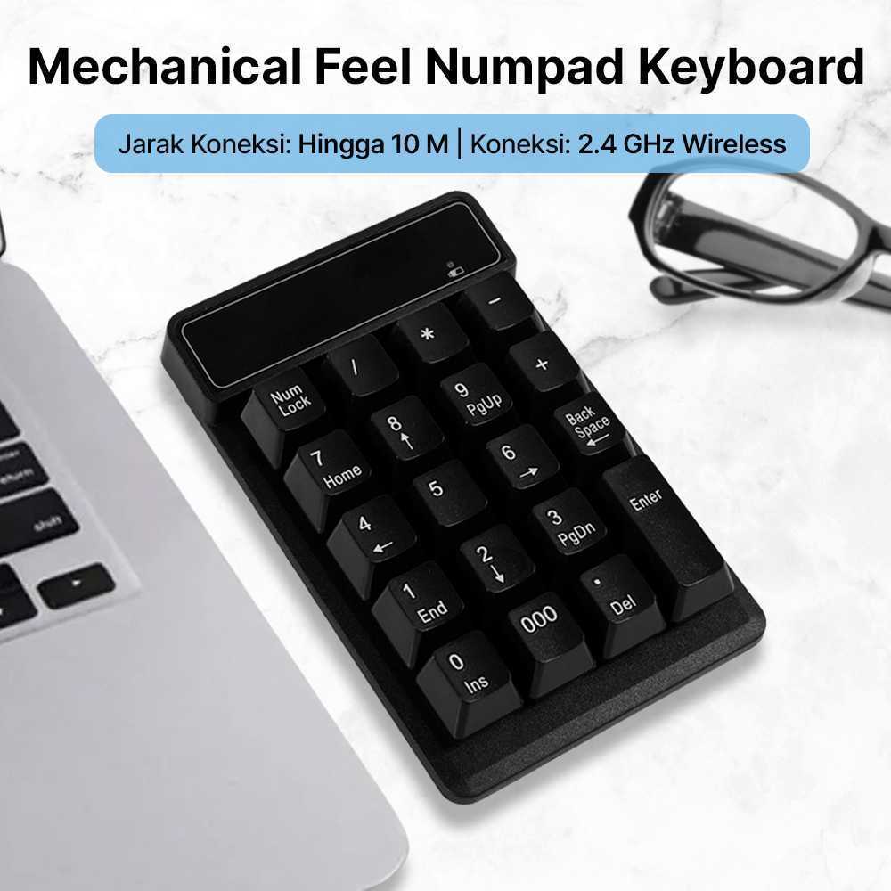 แป้นพิมพ์ตัวเลขเครื่องกลไร้สาย Numpad 2.4GHz, คีย์บอร์ดตัวเลขแบบกลไกไร้สายสําหรับบัญชี Admin Casher 