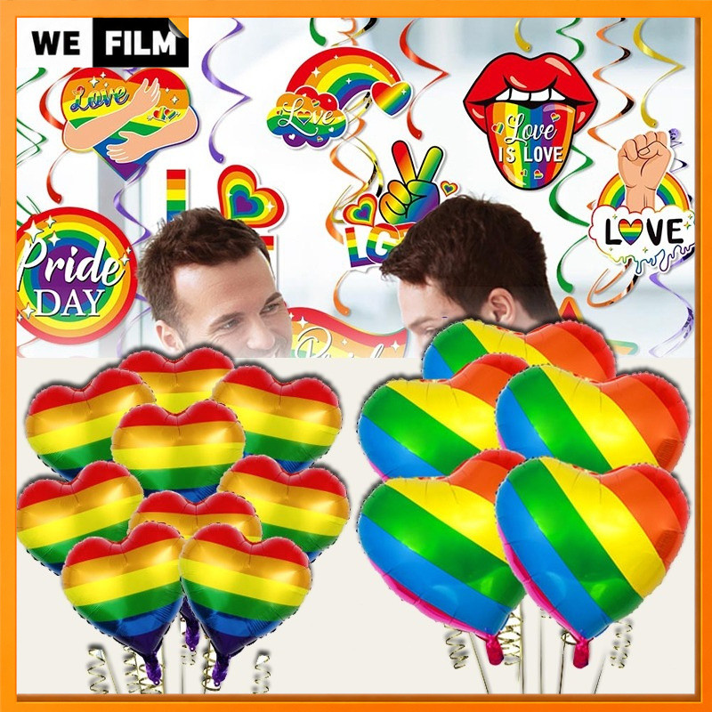 ลูกโป่งสีรุ้ง ลูกโป่ง Pride Month Celebration Decoration Set rainbow balloons ฉลองเดือนแห่งความเท่าเที 18 นิ้ว