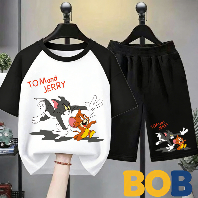 【จัดส่งไทย】2ชิ้น TM เสื้อเด็กลายการ์ตูน ทอมแอนด์เจอรี่ ชุดแฟชั่นเด็กผู้ชาย ผ้ายืดผสมฝ้าย สไตล์เกาหลี#67