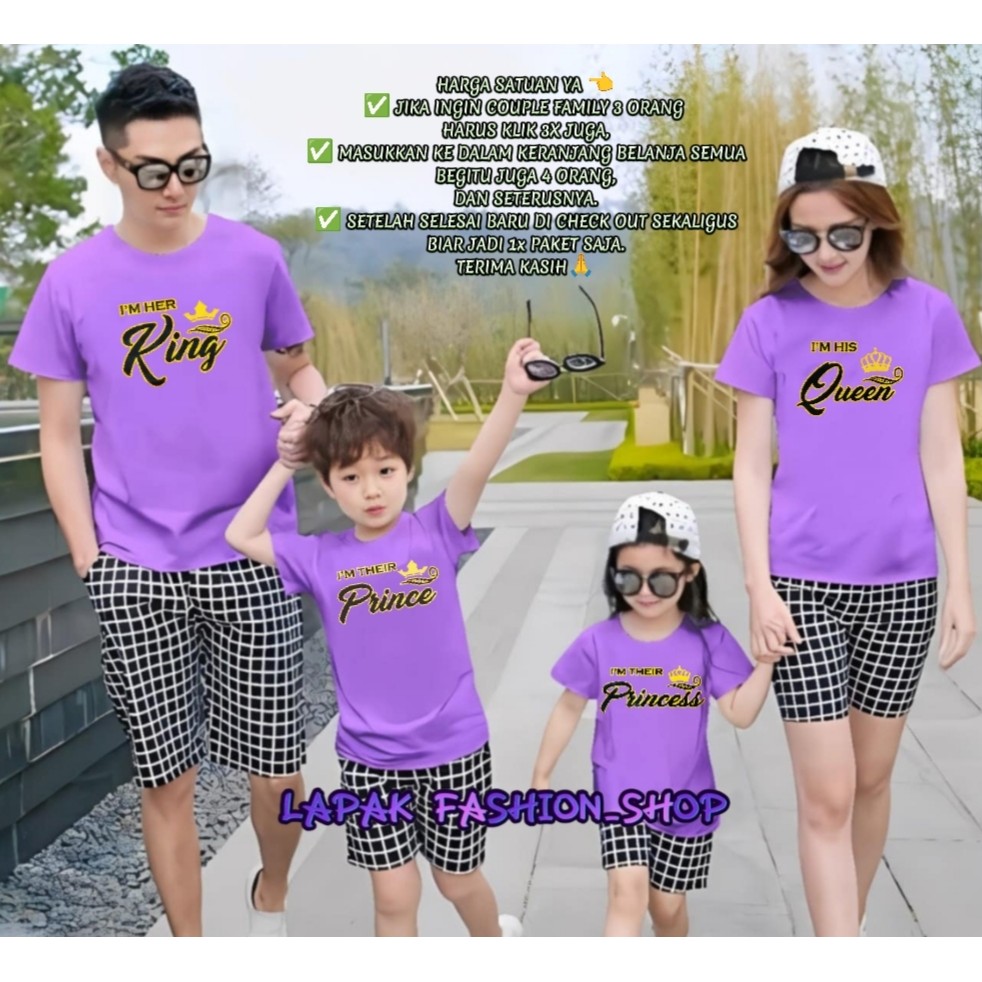 KATUN (UNIT PRICE) KING QUEEN PRINCE PRINCESS GOLD SHORT-SLEEVED FAMILY เสื้อยืด UK.S-XXL / TWIN T-S