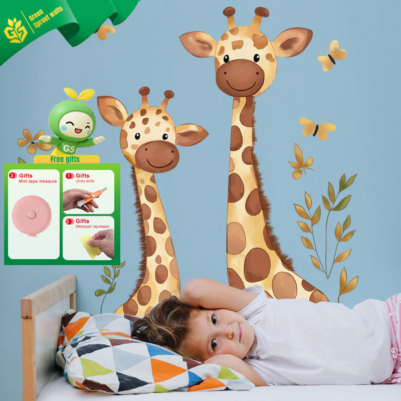 สติ๊กเกอร์ติดผนังยีราฟน่ารักสำหรับห้องนอนเด็ก ตกแต่งห้องอย่างสร้างสรรค์และปลอดภัย