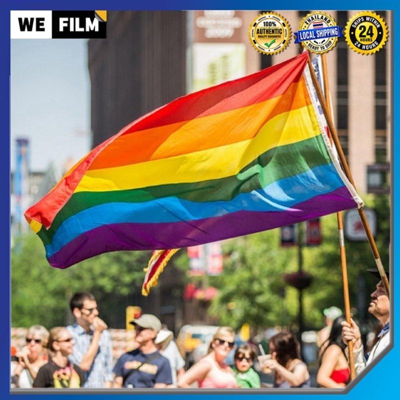 ธง หลากหลายทางเพศ LGBT ธงมือถือ ธงสีรุ้ง ธงสายรุ้ง lgbt Flag สีรุ้ง Pride Month