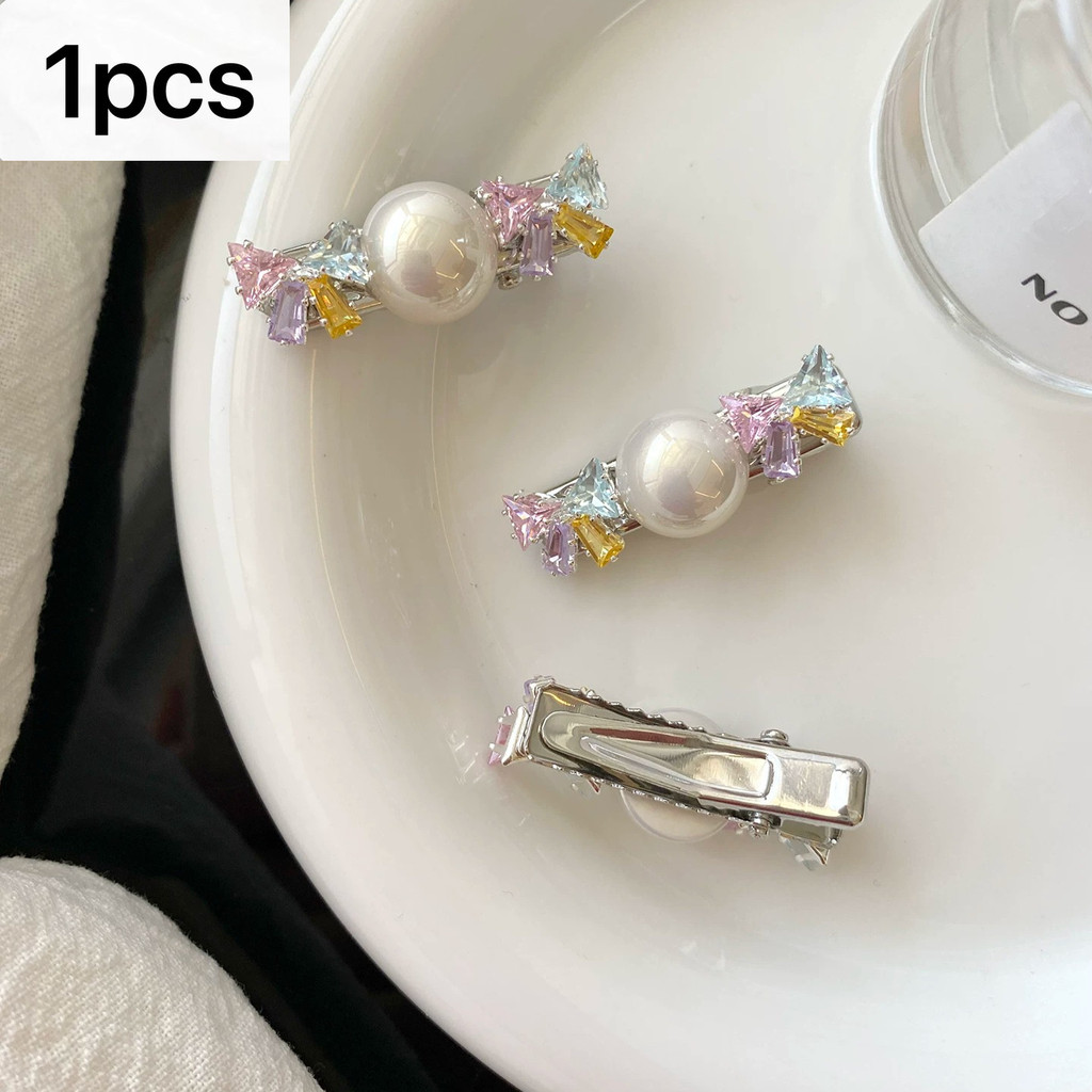 เวอร์ชั่นเกาหลีประณีตหวานสีสันZirconลูกปัดDuckbillคลิปทุกวันAll-Matchคลิปด้านข้าง