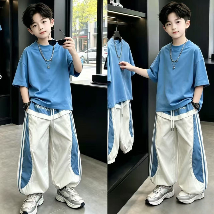 2ชิ้น/เซ็ต ชุดกีฬาสบายๆเหมาะสําหรับเด็กอายุ0-15เหมาะสําหรับทุกวันถนนเต้นรํากลางแจ้งโรงเรียนวันหยุดพรรคฯลฯเหมาะสําหรับนักเรียนมัธยมต้นนักเรียนชั้นประถมศึกษาปีแรกชายชุ
