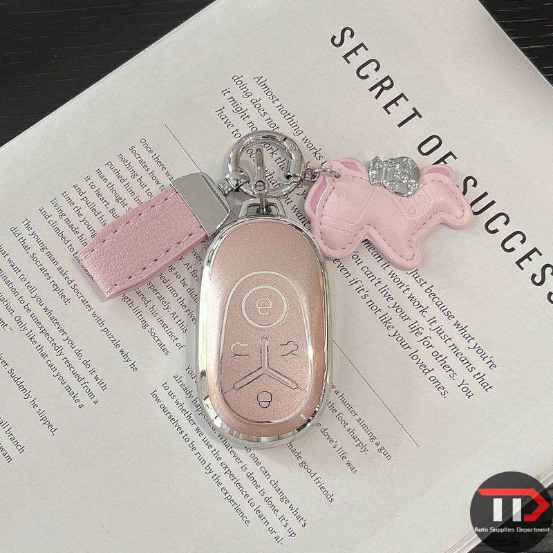 Geely ปลอกกุญแจรถยนต์ TPU สีชมพู สําหรับ EX2 / EX2 Pro / Geome EX5 EV