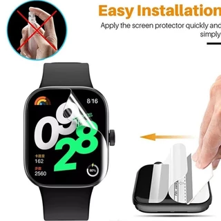 3PCS Clear Screen Protector สําหรับ Redmi Watch 6 5 Active Lite Full Cover HD Hydrogel ฟิล์มสําหรับ Redmi Watch 5 4 3 Lite Active โค้งสีดําขอบฟิล์มแก้วนุ่ม