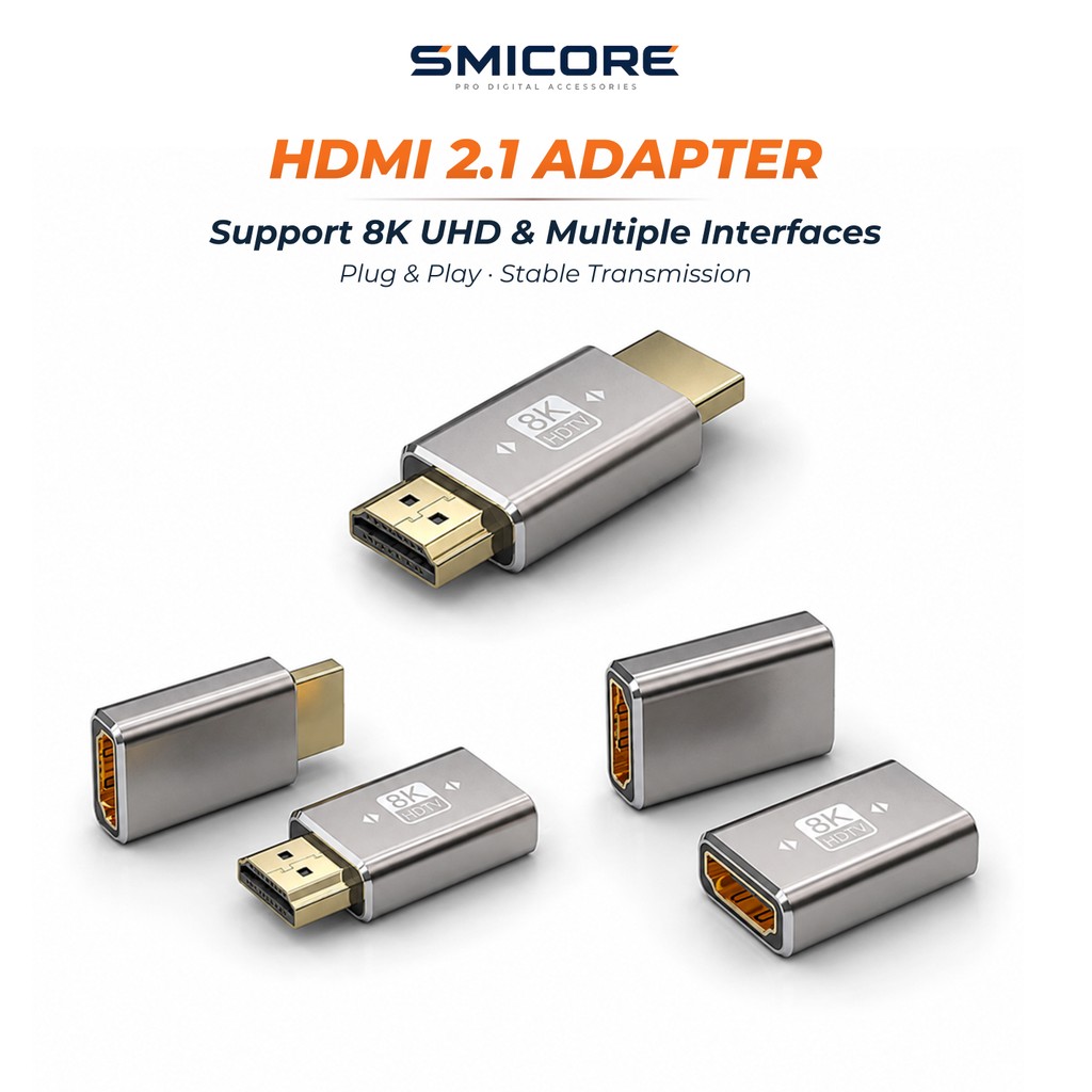 ขั้วต่อสาย HDMI หัวตัวเมียทั้งสองข้าง v2.1 8K 4K ตัวต่อ HDMI หัวตัวเมียตัวแปลงขั้วต่อ