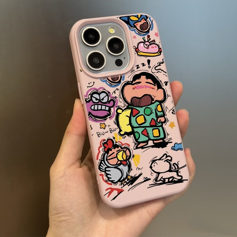 Graffiti Shin-Chan รูปแบบเหมาะสําหรับ iPhone XR 16 Pro รูปที่ 4