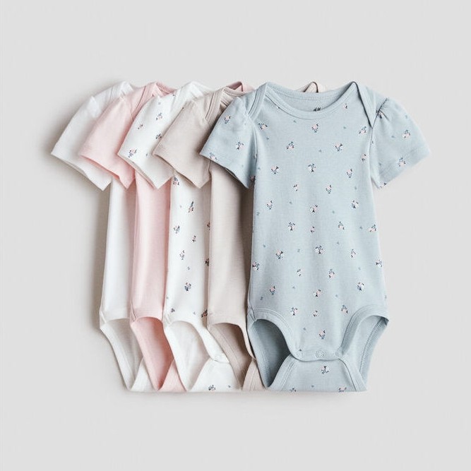 H&M(เอชแอนด์เอ็ม) ชุดบอดี้สูทคอตตอน 5 ชิ้น เด็กทารก 1159381_27