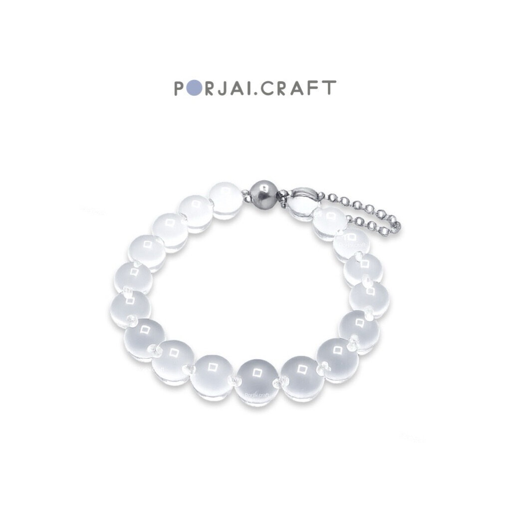 Natural Clear Quartz Seamless Bracelet กำไลควอตซ์ใสธรรมชาติ