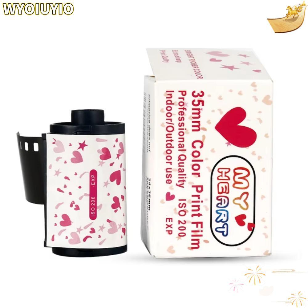 WYOIUYIO 35 มม.ฟิล์มพิมพ์, 8/18 EXP Loving Heart 35 มม.สีดําและสีขาวพิมพ์ฟิล์ม, ISO 200 HD กันน้ํากล