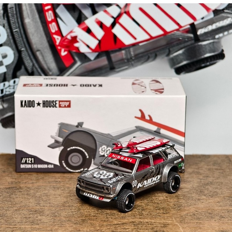 1/64 KAIDO HOUSE X MINIGT 121 Datsun 510 Wagon 4x4 เท่านั้น แกะกล่องถ่ายภาพ หลีกเลี่ยงการถ่ายทอด ข้อ