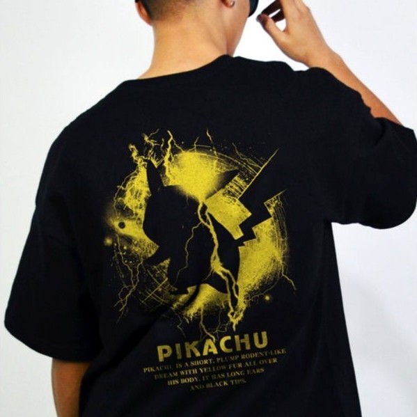 Tyrannosaurus Studio Pokémon Pokemon Pikachu Joint เสื้อยืดแขนสั้นผู้ชายผู้หญิงฤดูร้อนหลวม ins