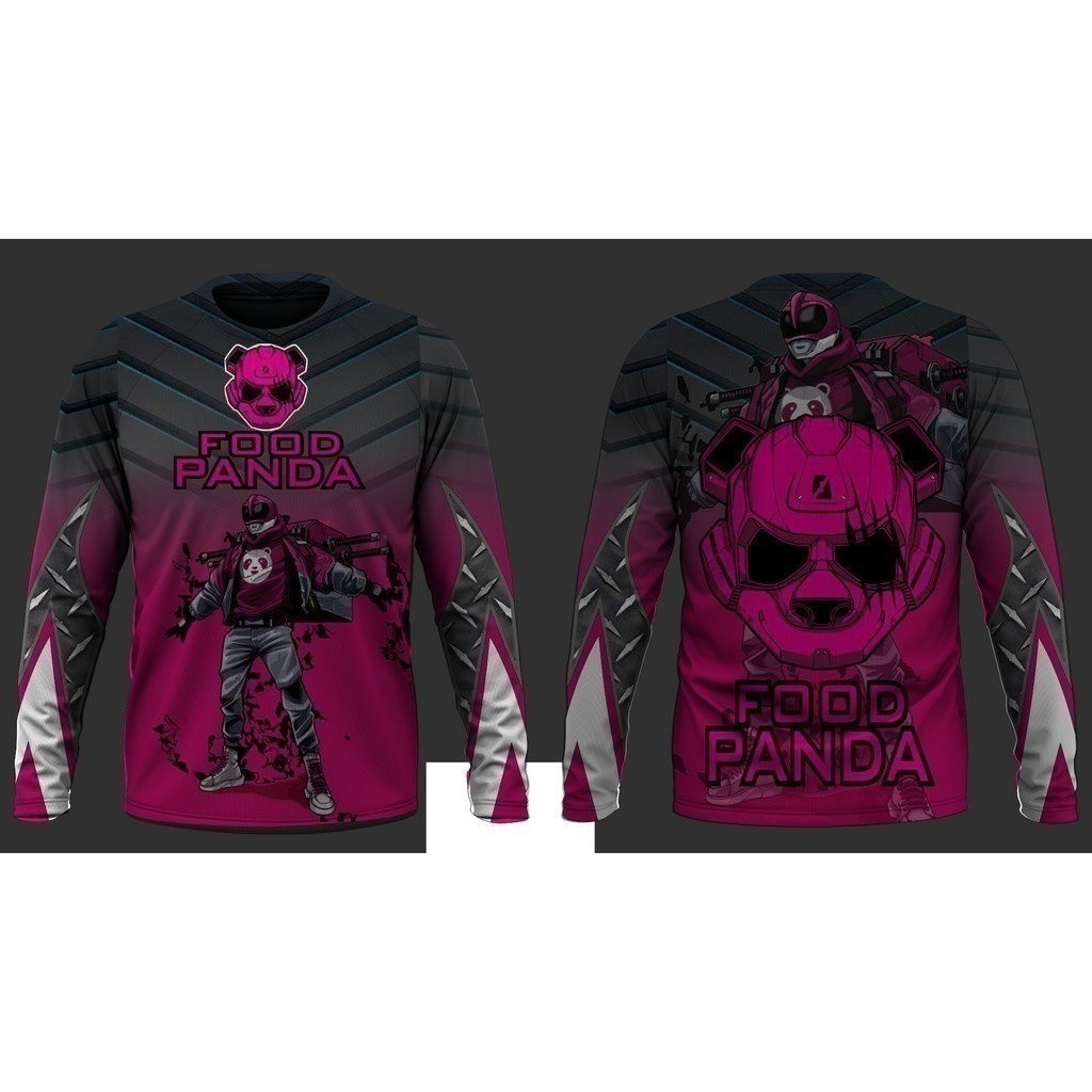 Thailook thailand ออกแบบอาหาร panda full sublimation 3d jersey เสื้อยืดระบายอากาศแขนยาว tee ขนาด xxs