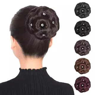Yiwuyuanvb] 1PC สังเคราะห์ผม Bun Bud กิ๊บติดผมเพชรสีสันสดใสเงาสําหรับผู้หญิงหางม้า Claw คลิปเหมือนจริง Hairpiece เครื่องมือจัดแต่งทรงผมใหม่