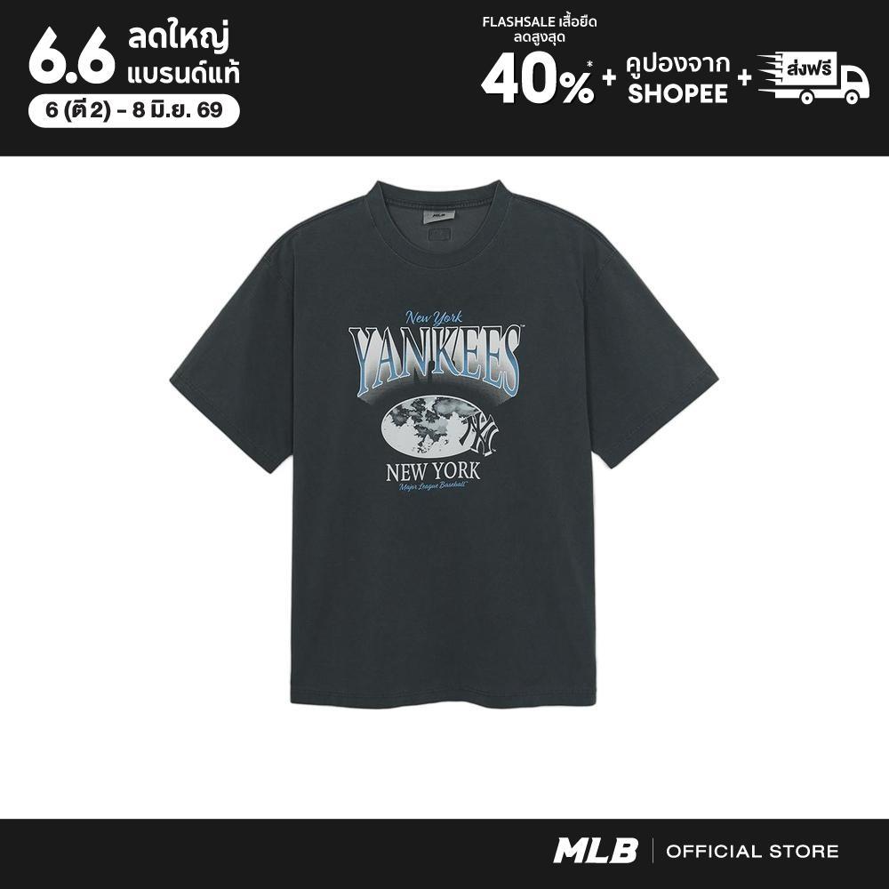MLB เสื้อยืด ยูนิเซ็กซ์ Varsity Washing Vintage Over Fit T-Shirts รุ่น 3ATSV6153 50CGD สีเทาชาโคล