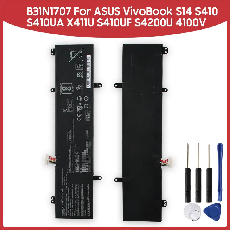 แบตเตอรี่ทดแทน B31N1707 สำหรับ ASUS VivoBook S14 S410 S410UA X411U S410UF S4200U 4100V X411UN X4