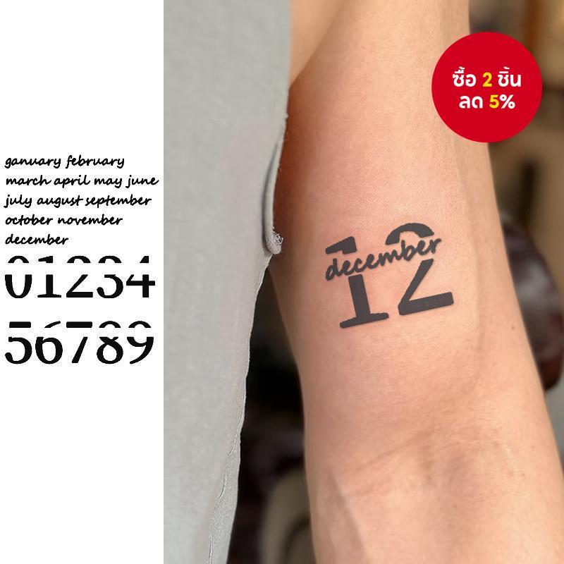 สักชั่วคราวกันน้ำ ยาวนาน 15 วัน แบบภาษาอังกฤษและเลข สำหรับแขนและนิ้วมือ