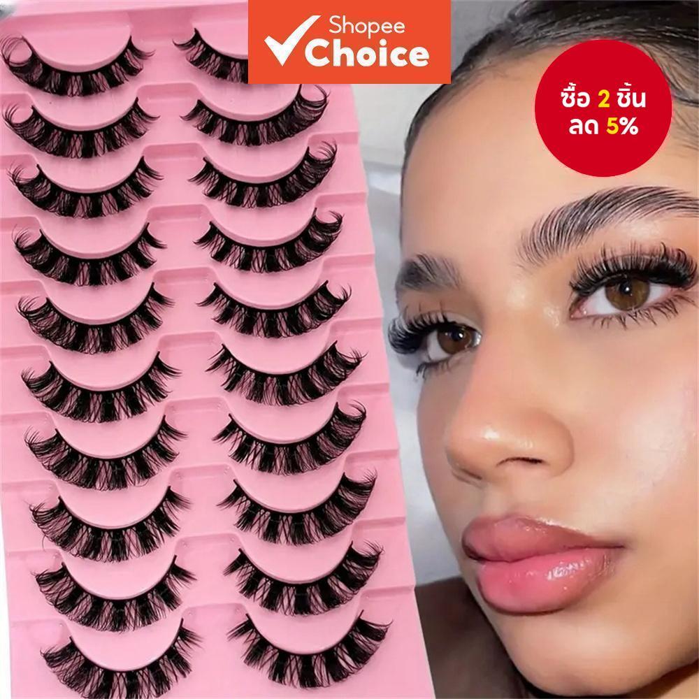 ขนตาปลอมสไตล์รัสเซีย 10 คู่, Dd Curled Fluffy & Slender Mix, Voluminous Dramatic Eyes