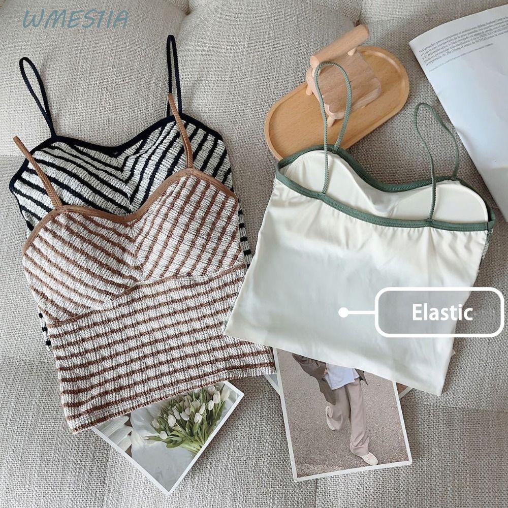WMES1IA Y2k Slim Crop Top, Patchwork แขนกุดเสื้อกั๊ก Top สาว,สไตล์สาวเผ็ด Bottoming เสื้อ V คอหวาน S