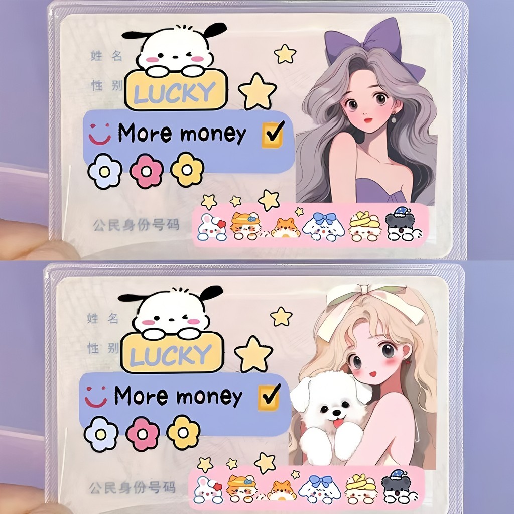 Body Style ID Protective Case Creative Privacy Cover ID Card Frosted Transparent ID Case บัตรจราจร M