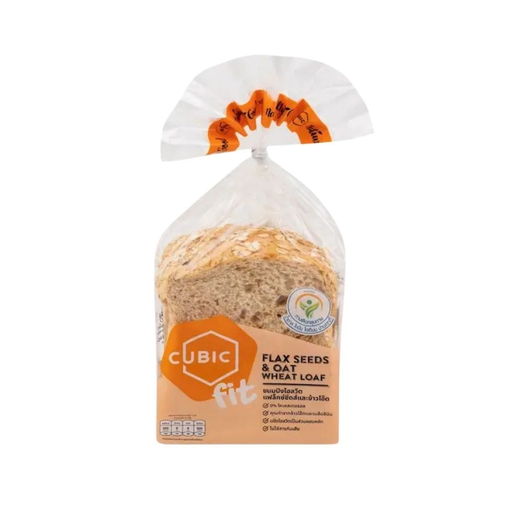 คิวบิก ขนมปังโฮลวีตแฟลกซ์ซีดส์และข้าวโอ๊ต Cubic Flax Oat 120g.