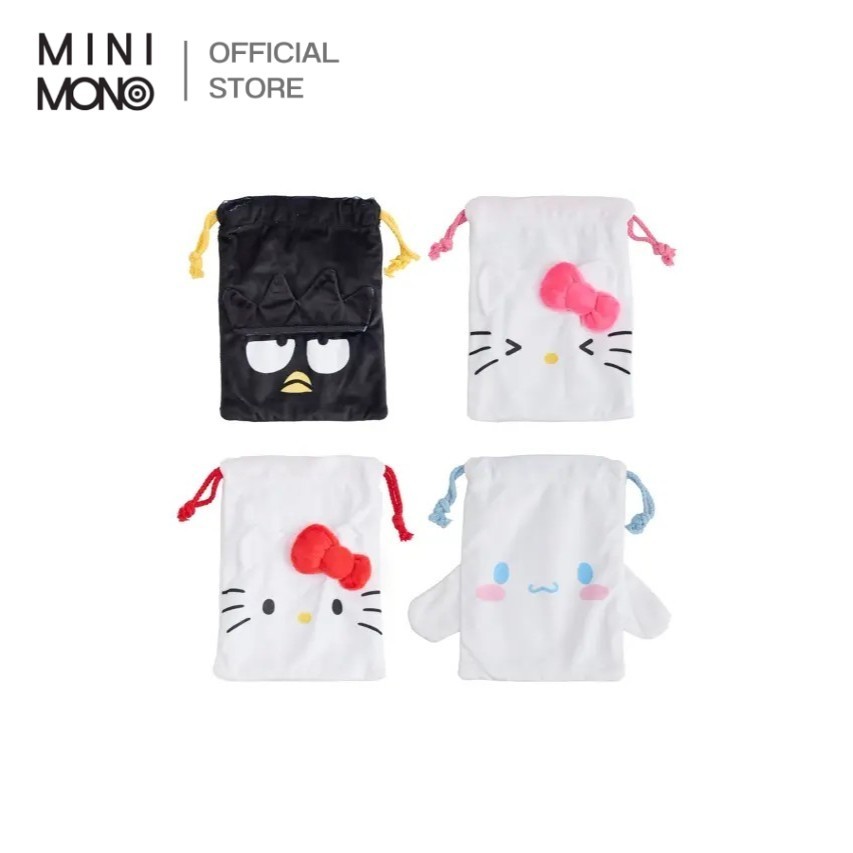 Mini Mono ถุงผ้าหูรูด ลาย Sanrio น้ำหนักเบา บุซับในอย่างดี เหมาะแก่การใช้งานในทุกวัน