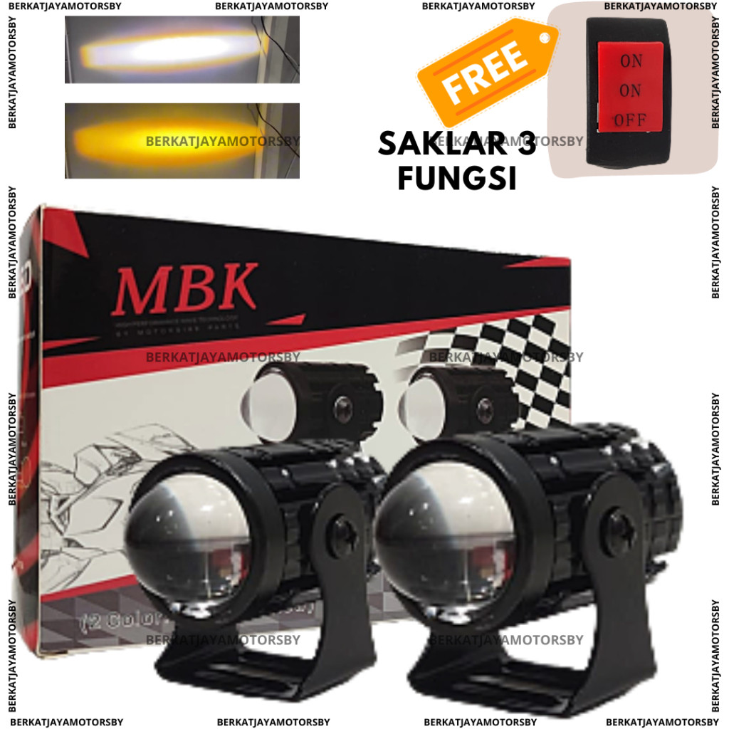 MINI PROJECTOR เลเซอร์หมอก D2 MOTORCYCLE LASER SPOTLIGHT พร้อมสวิตช์ไฟ BONUS