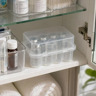กล่องแบ่งใส - 3/5/7/10ml Flip-Top Vial Storage Box - Snap-on Microtube Storing Case - กล่องใส่ขวดทดสอบ