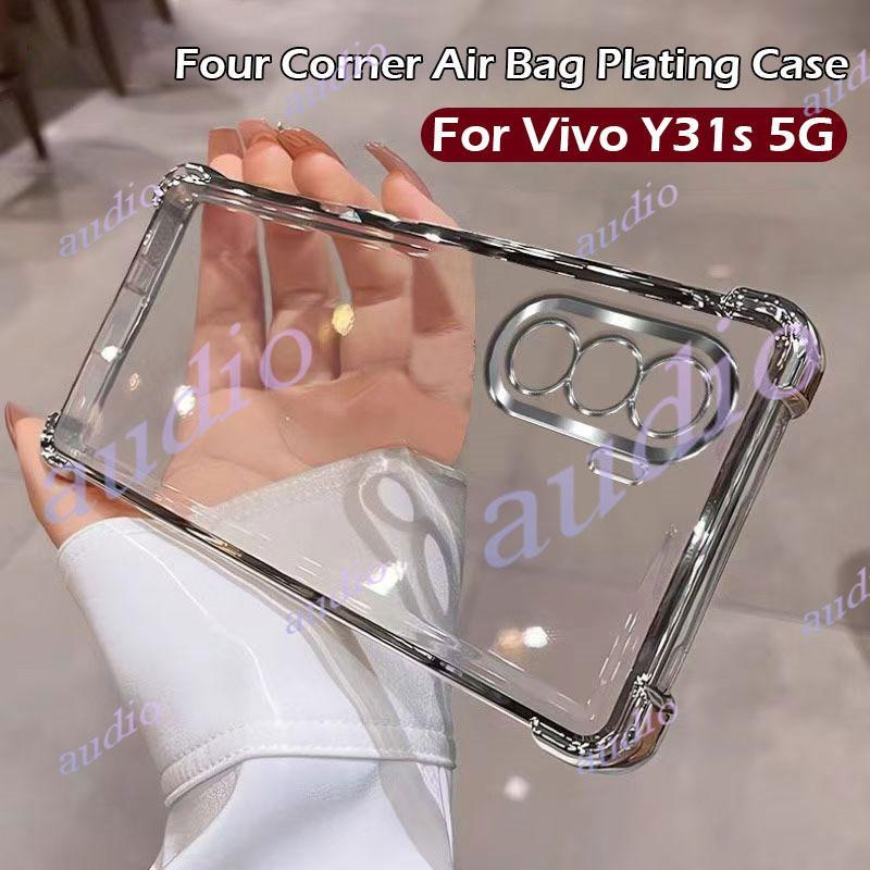 Vivo Y31s 5Gสี่มุมชุบ Anti Drop เคสโทรศัพท์โปร่งใสสําหรับ vivo Y31s Y31S VivoY31s 5G 2026 หรูหรากันก