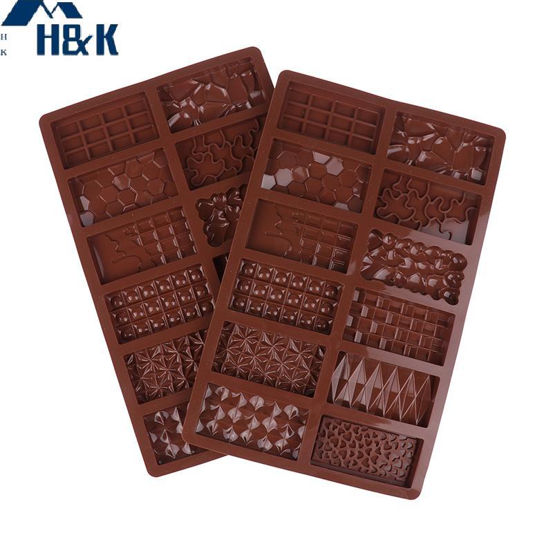 [H&K] 1 ชิ้น 12 ช่องซิลิโคนแม่พิมพ์ช็อคโกแลตซิลิโคน Break Apart โปรตีนและ Engery Bar Candy DIY สําหรับเบเกอรี่เครื่องมือตกแต่งเค้ก {th}