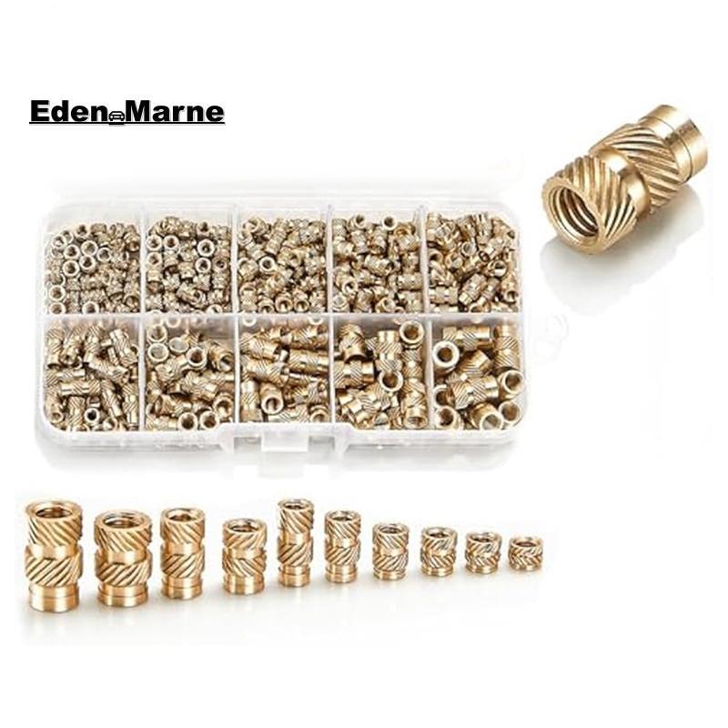 [Eden_Marner]420 ชิ้น M3//M5 Spiral Insert Assortment Kit สําหรับส่วนประกอบ,Brass Knurled Nuts,Inser