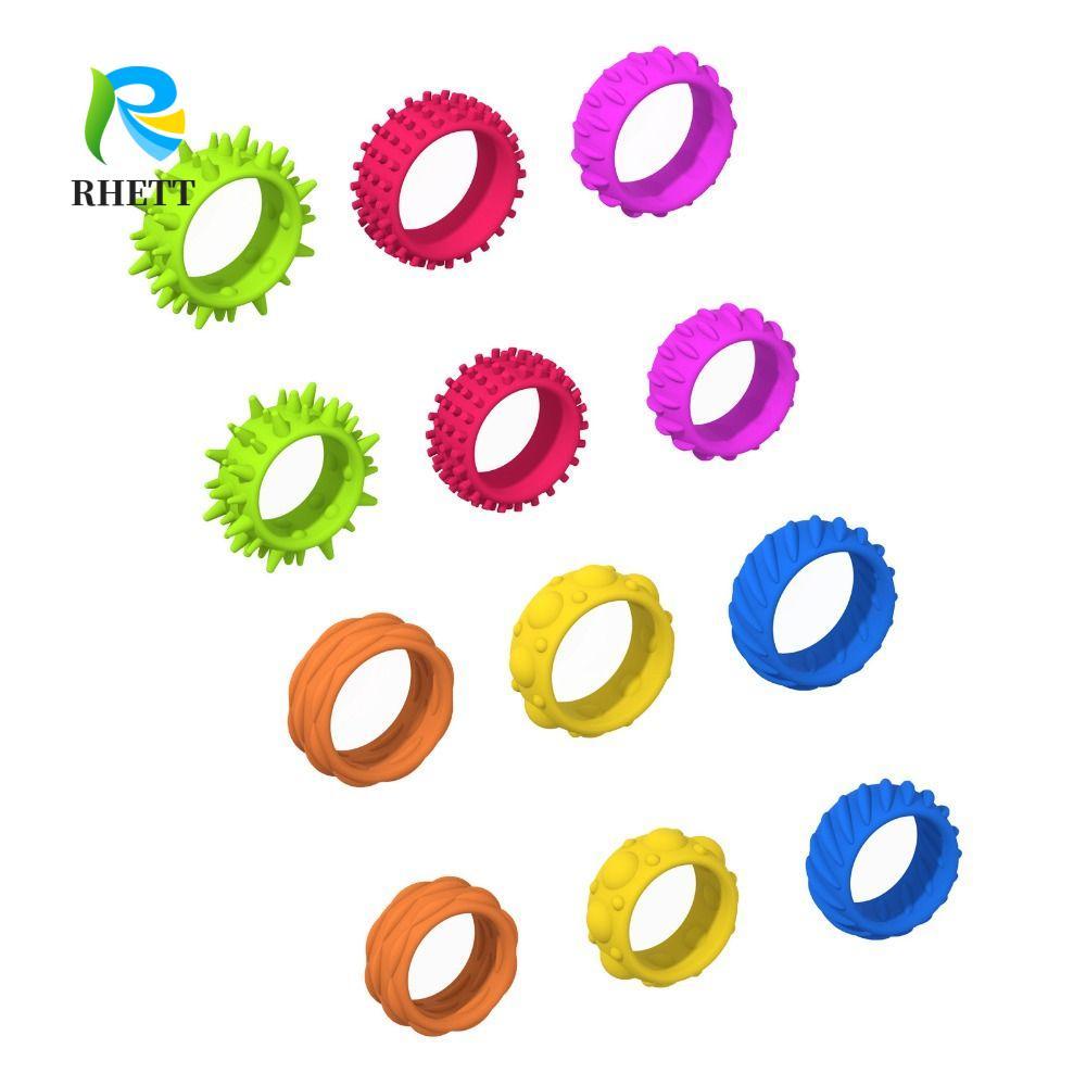 RHETT เงียบ Decompressors แหวน,เพิ่มความสนใจกับเคล็ดลับ Sensory Fidget แหวน, Creative ยืดซิลิโคนที่ไม่ซ้ํากัน Sensory แหวนวันหยุดของขวัญ