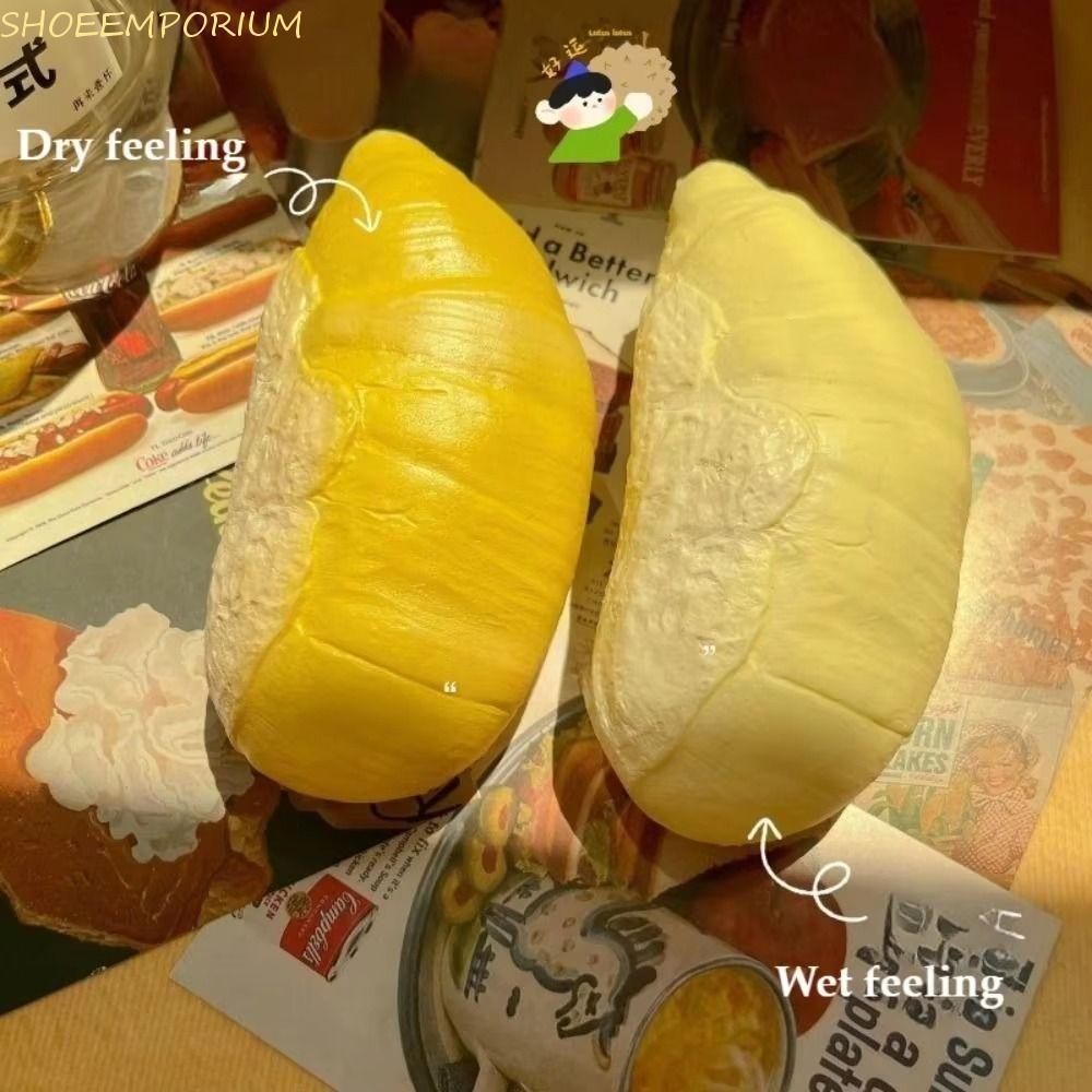 SHOEEMPORIUM จําลองทุเรียนบีบของเล่น,ประสาทสัมผัสยืดช้า Rebound บีบของเล่น,ออกแบบน่ารักผ่อนคลายของขวัญยืดหยุ่น Release Hand ช้า Rebound Vent ของเล่นความวิตกกังวลบรรเทา