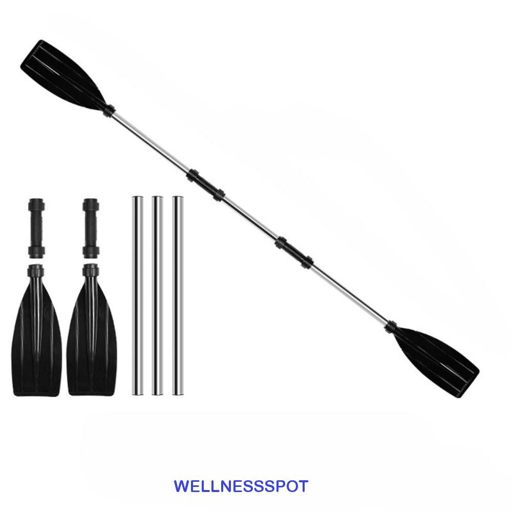 WELLNESSSPOT พายเรือคายัค, อลูมิเนียมอัลลอยด์ Thicken เรือ Oars, ใช้งานได้อย่างกว้าง Anti-twist Design ที่ถอดออกได้น้ําหนักเบา Canoe Oars Marine Sports