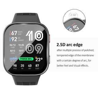สําหรับ Amazfit Bip Max กระจกนิรภัยป้องกันหน้าจอติดตั้งง่าย Auto Alignment Kit Anti ลายนิ้วมือ HD Clear Film