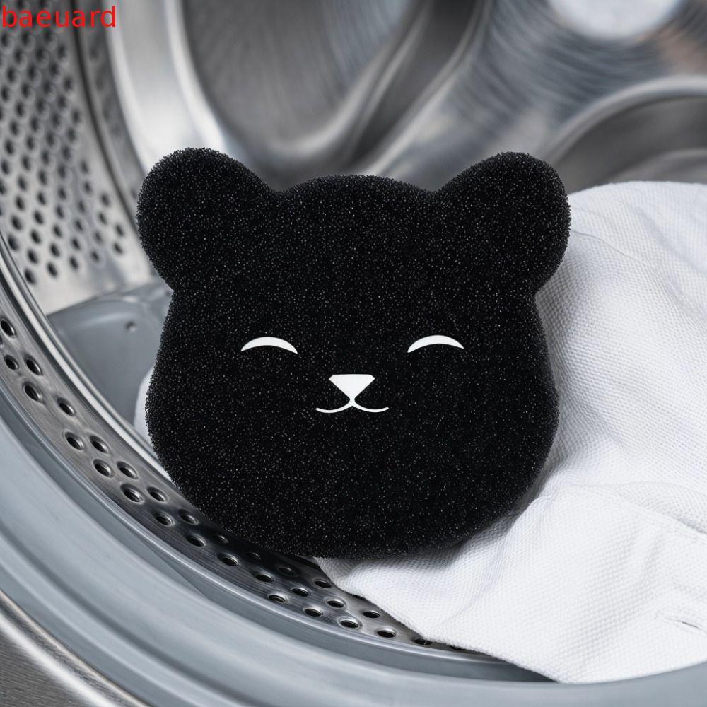 BAEUARD 4 ชิ้น Pet Hair Remover, Bear Shape Reusable Laundry Ball, Fur Remover สีดําเปียกแห้งใช้ในคร