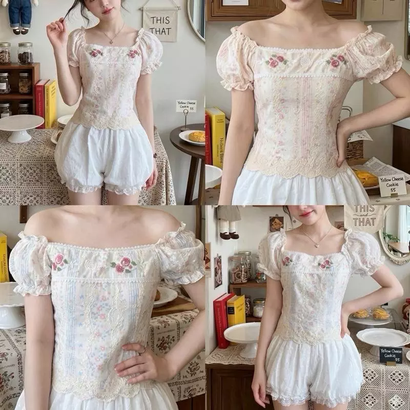 Flower look แขนตุ๊กตา ลูกไม้ ผ้าฉลุลูกไม้ กางเกงลูกไม้ น่ารักมาก (t24+t16)