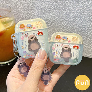 การ์ตูน Otter IMD หูฟังสําหรับ Airpods 1 2 Airpod Pro Pro2 Pro3 Air Pods 3 4 พร้อมจี้ Anti-loss หูฟังฝาครอบป้องกัน