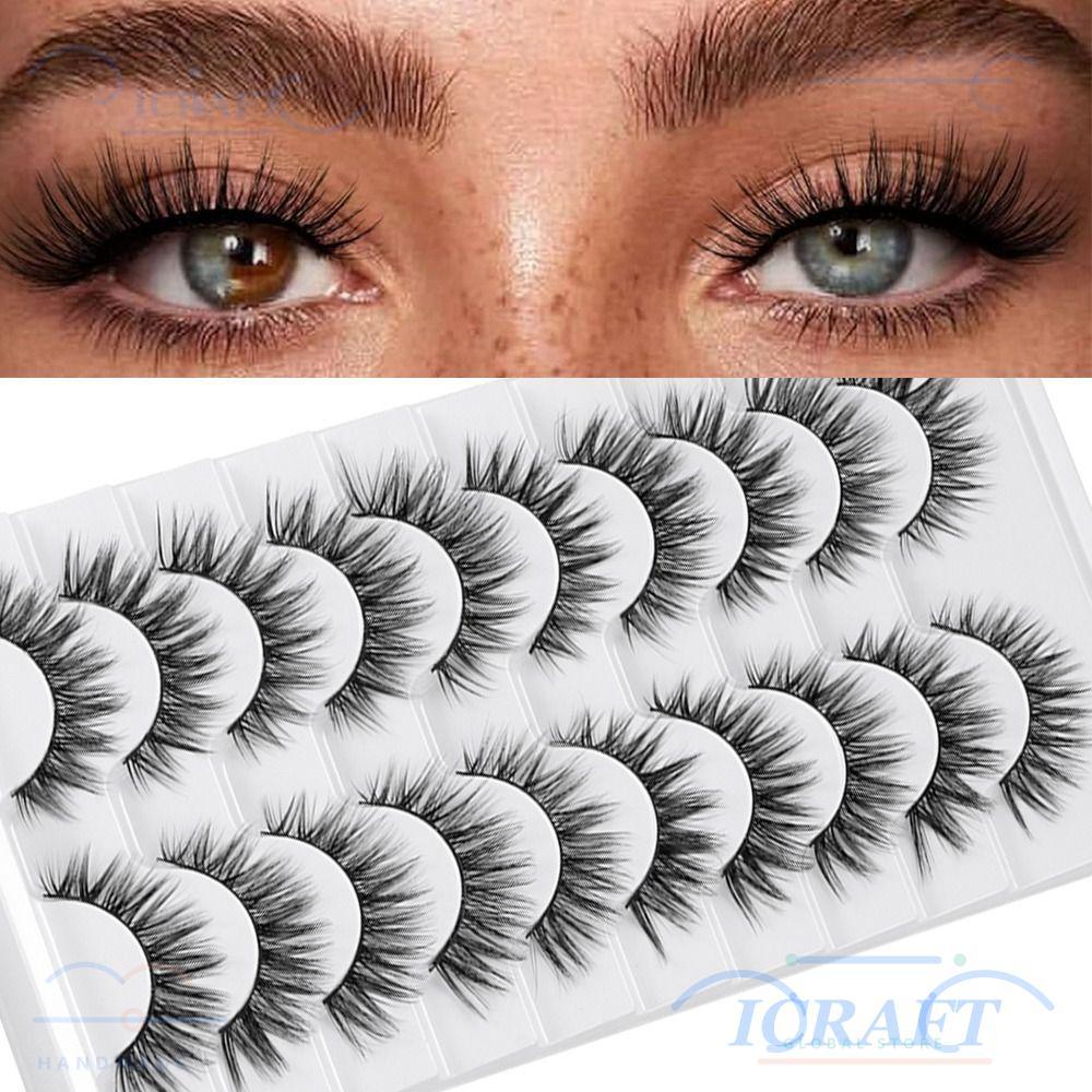 ICRAFT ขนตาปลอม, Full Strip Dramatic Faux Mink Lash, Beauty Cruelty-free Handmade Natrual Long Eye เครื่องมือแต่งหน้าขนตา Extension
