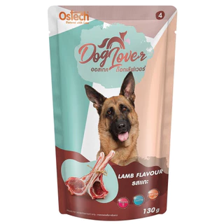 Ostech Dog Lover ออสเทค ด็อก เลิฟเวอร์ อาหารเปียกสุนัข อร่อย ทานง่าย เปียกหมา 130 กรัม (EXP10/2026)