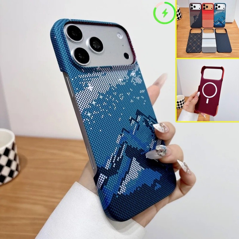 ฝาครอบไร้กรอบแม่เหล็กคาร์บอนไฟเบอร์สําหรับ Xiaomi 17 Pro max 15 14P 14 Slim เคสกันกระแทก